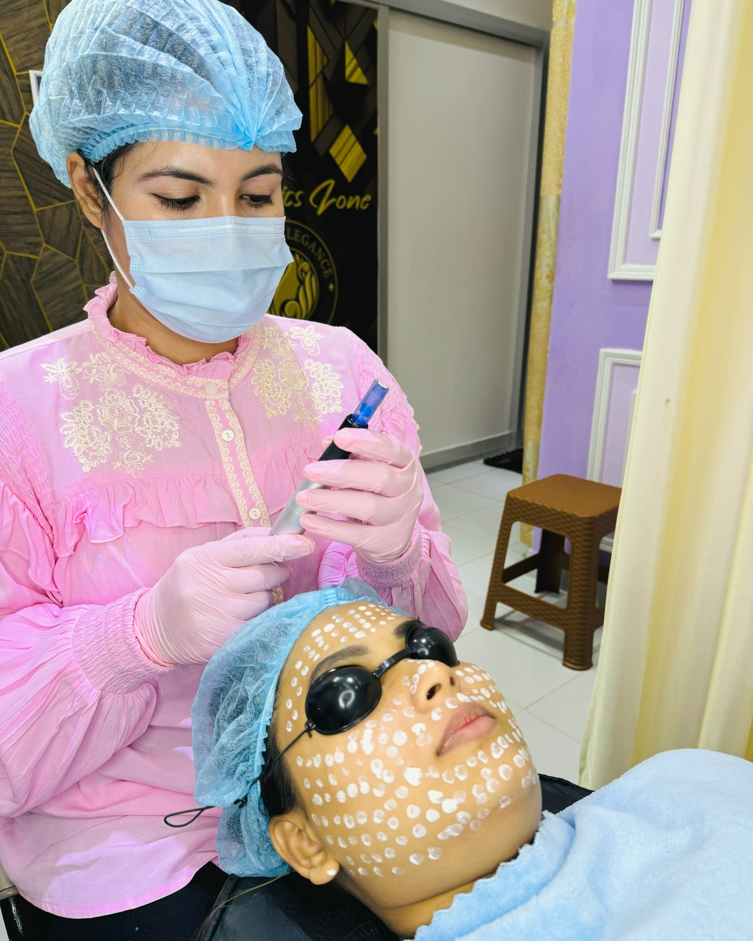 Professional facial treatment session inside Secret Elegance Studio
